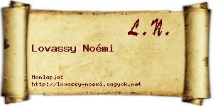 Lovassy Noémi névjegykártya