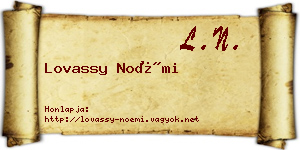 Lovassy Noémi névjegykártya